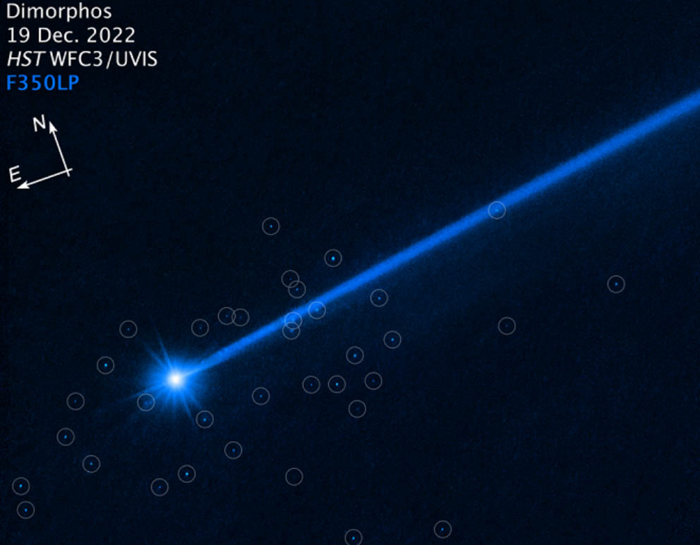 تلسکوپ هابل بقایای برخورد فضاپیمای DART با یک سیارک را مشاهده کرد
