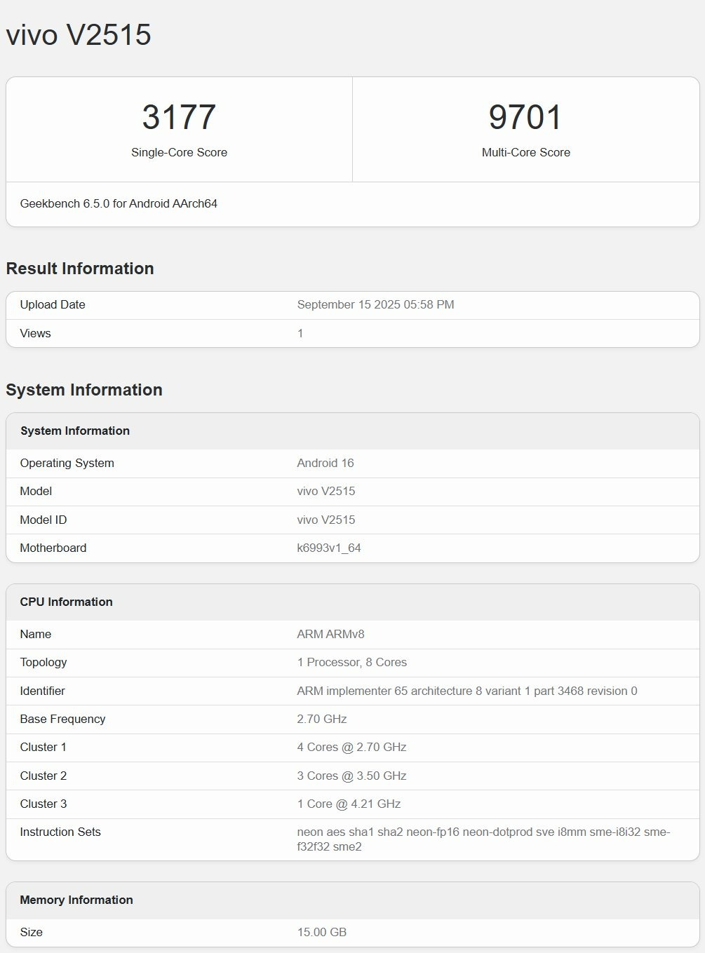 نسخه جهانی ویوو X300 در گیک‌بنچ